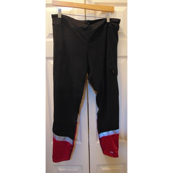 Champion Duo Dry Women's XXL  Athletic Work Out Pants/Leggings Black/Maroon - Picture 1 of 15
